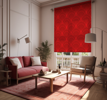 Elegante rode art deco Rolgordijn woonkamer - TenStickers
