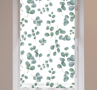 Eucalyptusbladmotief rolgordijn woonkamer - TenStickers