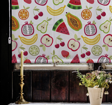 Fruitig patroonontwerp rolgordijn fruit en groente - TenStickers