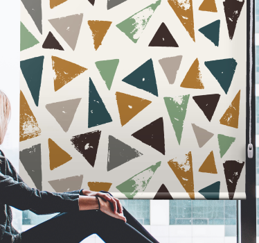 Geometrisch driehoekmotief rolgordijn hoofd slaapkamer - TenStickers