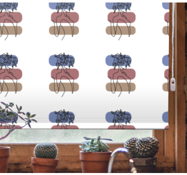 Geometrisch vrouwenontwerp rolgordijn bloemen - TenStickers