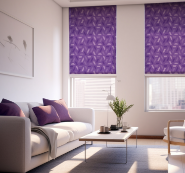 Geometrische lila tinten rolgordijn woonkamer - TenStickers