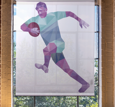 Geometrische rugbyspeler raambekleding sport - TenStickers