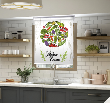 Gepersonaliseerde rolgordijnen keuken met groenten - TenStickers