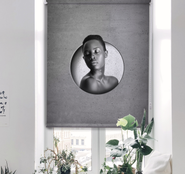 Gepersonaliseerde rolgordijn woonkamer beton - TenStickers