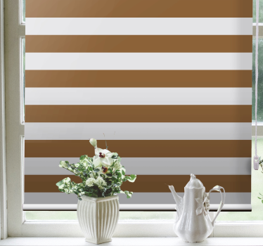 Gestreepte aardetinten elegant raambekleding - TenStickers