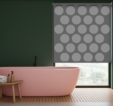 Getextureerde grijze cirkels raambekleding badkamer - TenStickers
