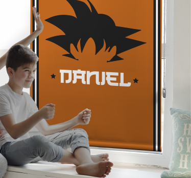 Goku aanpasbaar Superheld rolgordijn - TenStickers