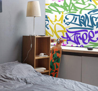 Graffiti behang voor tienerkamer - TenStickers