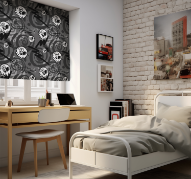 Graffiti met schedels Rolgordijn tienerkamer - TenStickers