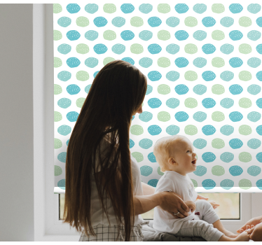 Groene en blauwe stippen rolgordijn kinderkamer - TenStickers
