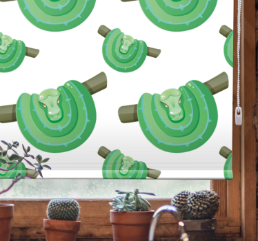 Groene slangen patroon rolgordijn meer dieren - TenStickers