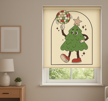 Groovy discoboom rolgordijn woonkamer - TenStickers