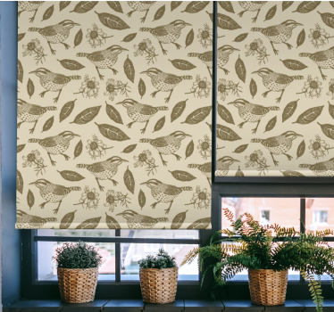 Hoofdslaapkamer rolgordijnën Vogels in de natuur en planten - TenStickers
