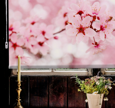 Kersenbloesem elegantie rolgordijn bloemen en planten - TenStickers