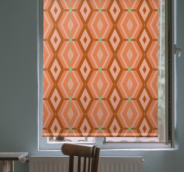Klassiek rolgordijn eetkamer Jaren '30 herfsttint geometrisch - TenStickers