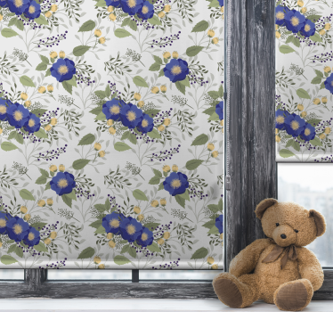 Klassieke rolgordijnen Multiflowers - TenStickers