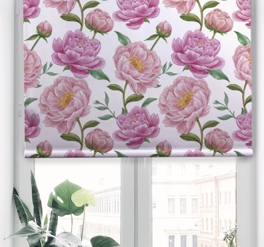 Klassiek roze rolgordijn bloemen - TenStickers