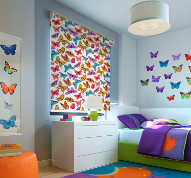 Kleurrijk ontwerp raambekleding vlinders - TenStickers