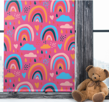 Kleurrijk regenboogpatroon rolgordijn kinderkamer - TenStickers