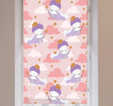 Knuffelige prinsessen en wolken rolgordijn kinderkamer - TenStickers