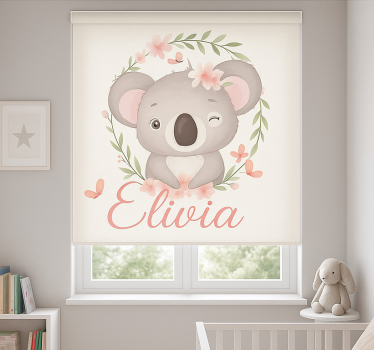 Koala met naam rolgordijn gepersonaliseerd - TenStickers