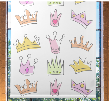 Kroonpatroonmotief rolgordijn kinderkamer - TenStickers