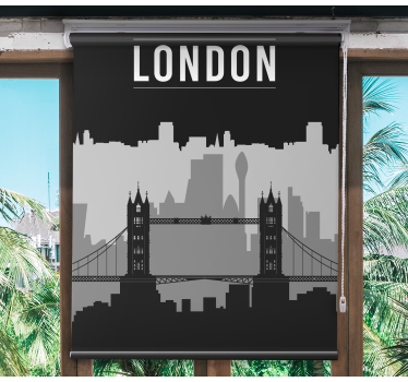 Kunst rolgordijnën Zwarte en grijze skyline van londen - TenStickers