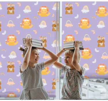 Babydieren en regenbogen rolgordijn kinderkamer - TenStickers