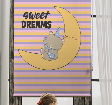 Maanverlichte slaapbeer babykamer rolgordijn - TenStickers