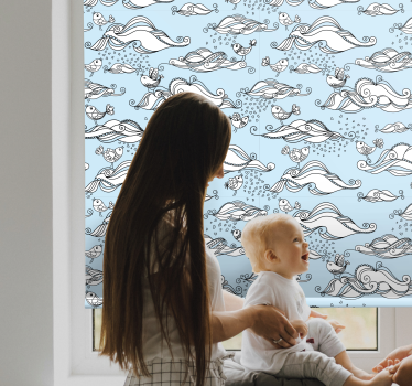 Maritiem natuurpanorama rolgordijn dieren - TenStickers
