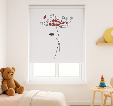 Minimalistische botanische schets rolgordijn kinderkamer - TenStickers