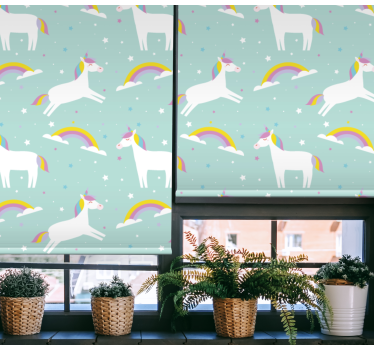 Mythische eenhoorns en regenbogen rolgordijn kinderkamer - TenStickers