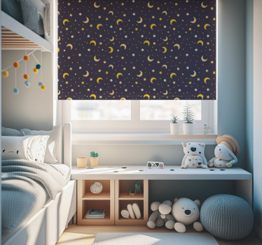 Nachtsterren patroon Rolgordijn kinderkamer - TenStickers