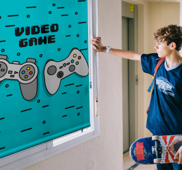 Nerd rolgordijn Twee retro controllers - TenStickers