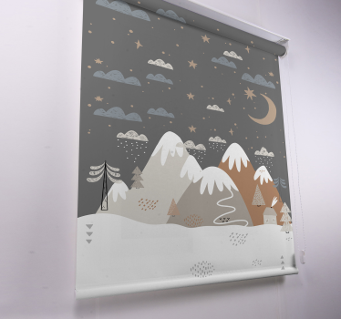 Babykamer rolgordijn met besneeuwde bergen - TenStickers