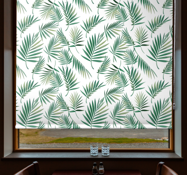 Noorse rolgordijn keuken scandinavisch design groen blad - TenStickers