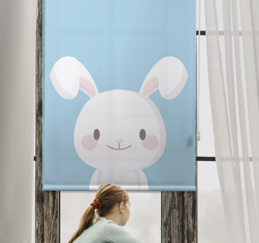 Noorse babykamer rolgordijnën wit konijn - TenStickers