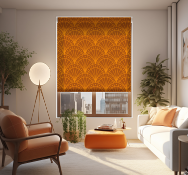 Oranje artdeco overlappende bogen rolgordijn  - TenStickers