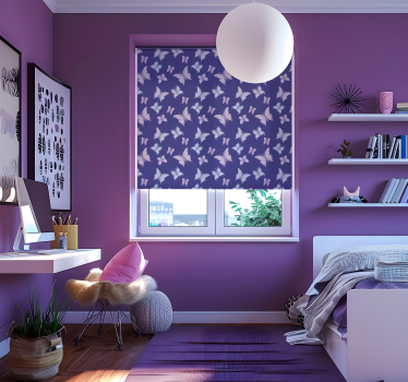 Paarse achtergrond raambekleding vlinders - TenStickers