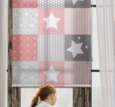 Patchwork sterpatroon babykamer rolgordijn - TenStickers
