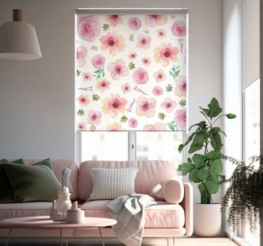 Pinky bloemenpatroon Rolgordijn bloemen - TenStickers
