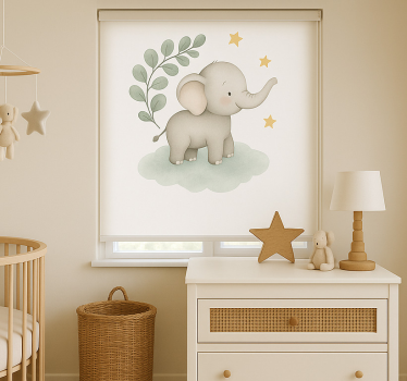 Raambekleding scandinavisch aanpasbare wolken babyolifant - TenStickers