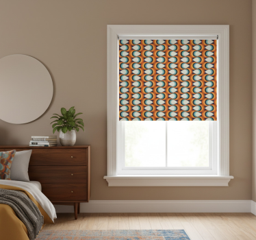 Raambekleding slaapkamer 70s puntige cirkels patroon - TenStickers