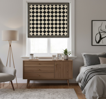 Raambekleding slaapkamer black checkerboard - TenStickers