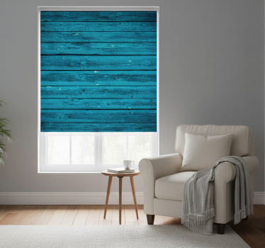 Raambekleding slaapkamer blauw hout - TenStickers