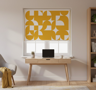 Raambekleding slaapkamer geometrisch kunstpatroon geel - TenStickers