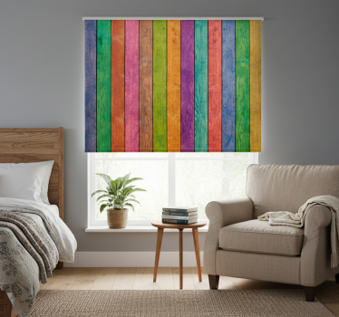 Raambekleding slaapkamer houten multicolor patroon - TenStickers