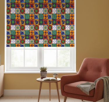 Raambekleding slaapkamer kleurrijke mexicaanse tegels - TenStickers