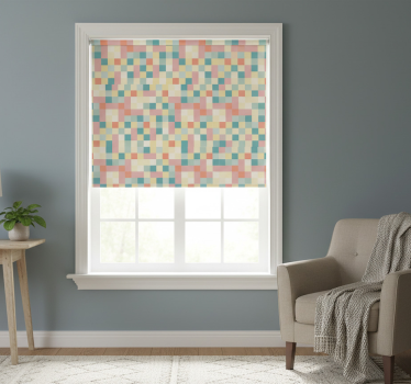 Raambekleding slaapkamer kleurrijke pastel vierkanten - TenStickers
